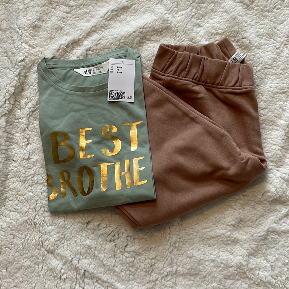 Best brother green and tan set size 10